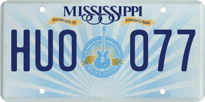 MS license plate HUO077