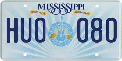MS license plate HUO080