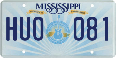 MS license plate HUO081