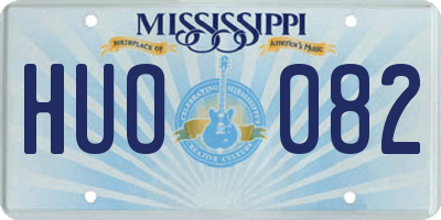 MS license plate HUO082