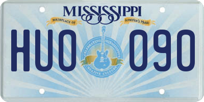 MS license plate HUO090