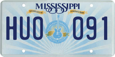 MS license plate HUO091