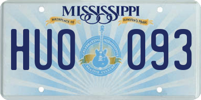 MS license plate HUO093