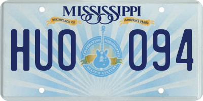 MS license plate HUO094