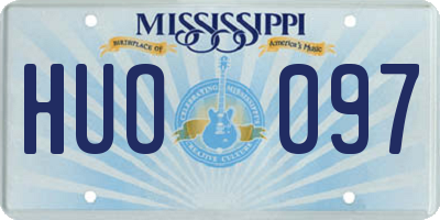 MS license plate HUO097