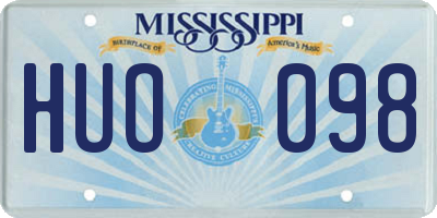 MS license plate HUO098
