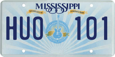 MS license plate HUO101