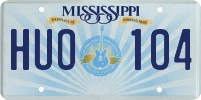 MS license plate HUO104