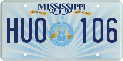 MS license plate HUO106