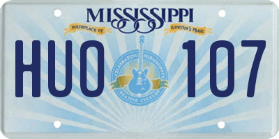 MS license plate HUO107