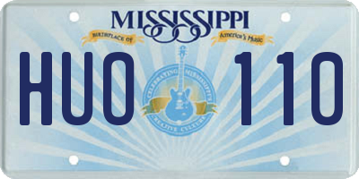 MS license plate HUO110