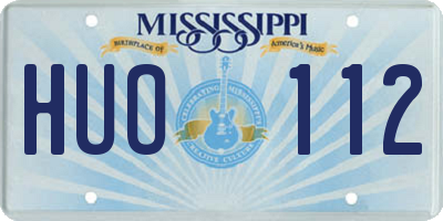 MS license plate HUO112