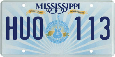 MS license plate HUO113