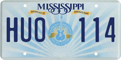 MS license plate HUO114