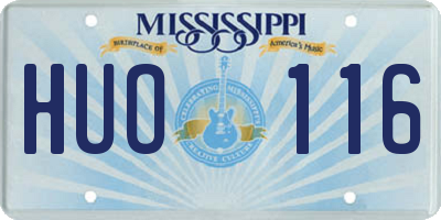 MS license plate HUO116