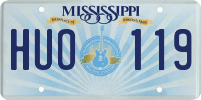 MS license plate HUO119