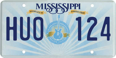 MS license plate HUO124