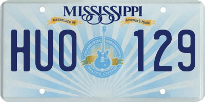 MS license plate HUO129