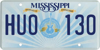MS license plate HUO130