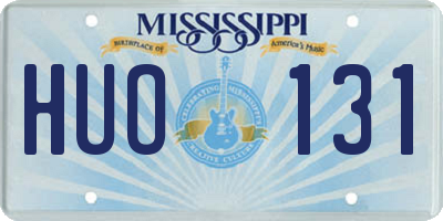 MS license plate HUO131