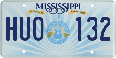 MS license plate HUO132