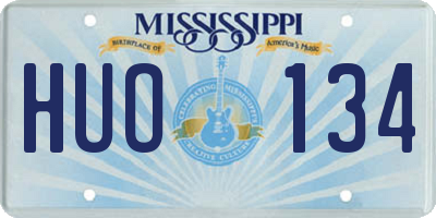 MS license plate HUO134