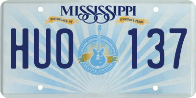 MS license plate HUO137