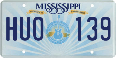 MS license plate HUO139