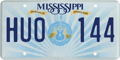 MS license plate HUO144