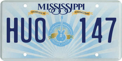 MS license plate HUO147