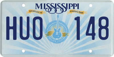 MS license plate HUO148