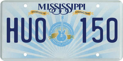 MS license plate HUO150