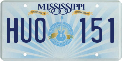 MS license plate HUO151