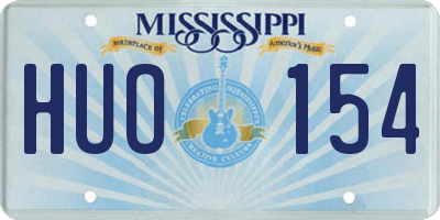 MS license plate HUO154