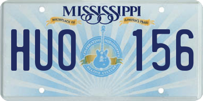 MS license plate HUO156