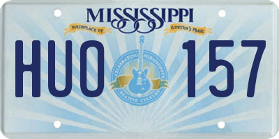 MS license plate HUO157