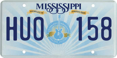 MS license plate HUO158