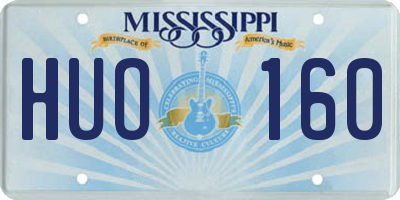 MS license plate HUO160