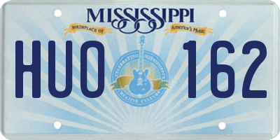 MS license plate HUO162
