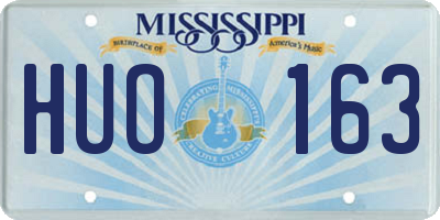 MS license plate HUO163