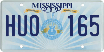 MS license plate HUO165