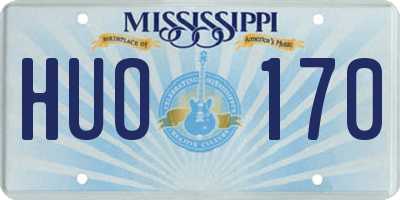 MS license plate HUO170