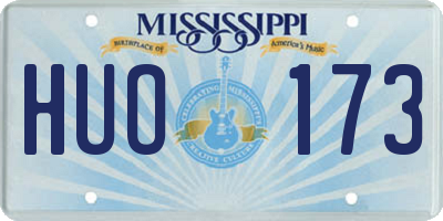MS license plate HUO173