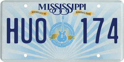 MS license plate HUO174