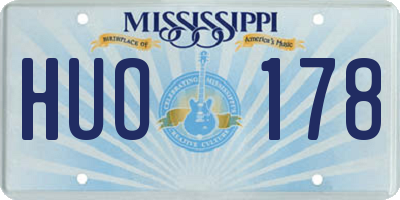MS license plate HUO178
