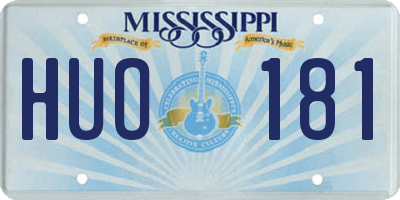 MS license plate HUO181
