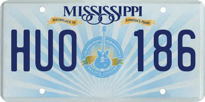 MS license plate HUO186
