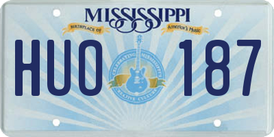 MS license plate HUO187