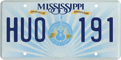 MS license plate HUO191