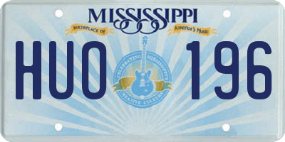 MS license plate HUO196